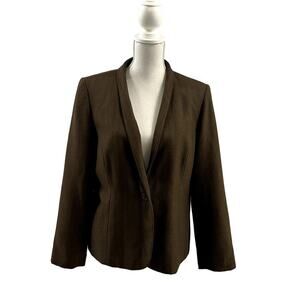 Alfred Dunner Brown Oversized Blazer Size 12